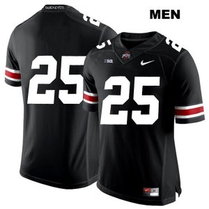 Men's NCAA Ohio State Buckeyes Brendon White #25 College Stitched No Name Authentic Nike White Number Black Football Jersey BE20D26LT